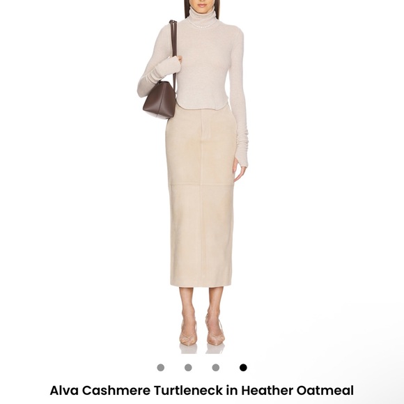Helsa Alva Cashmere Turtleneck Sweater in Heather Oatmeal size small - Picture 1 of 11